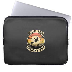 Halloween Midnight Witch Sunset Laptop Sleeve