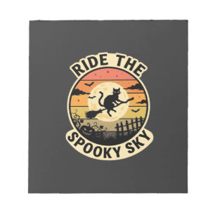 Halloween Midnight Witch Sunset Notepad