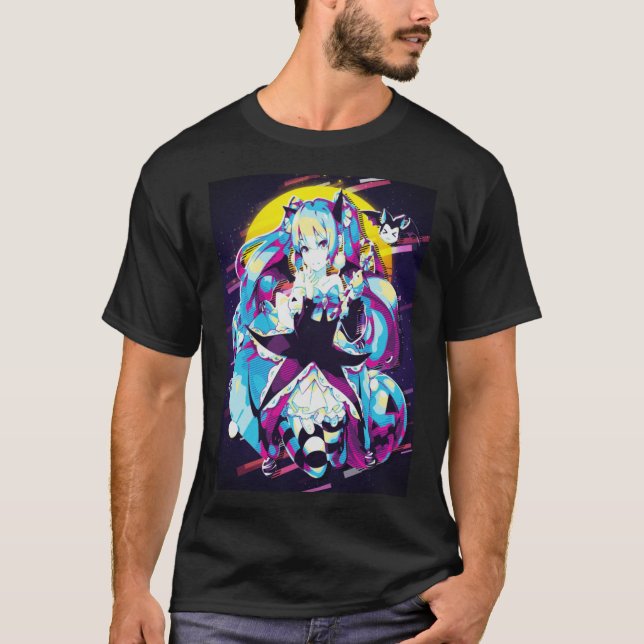 Halloween Miku Retro 7108png108 T-Shirt (Front)