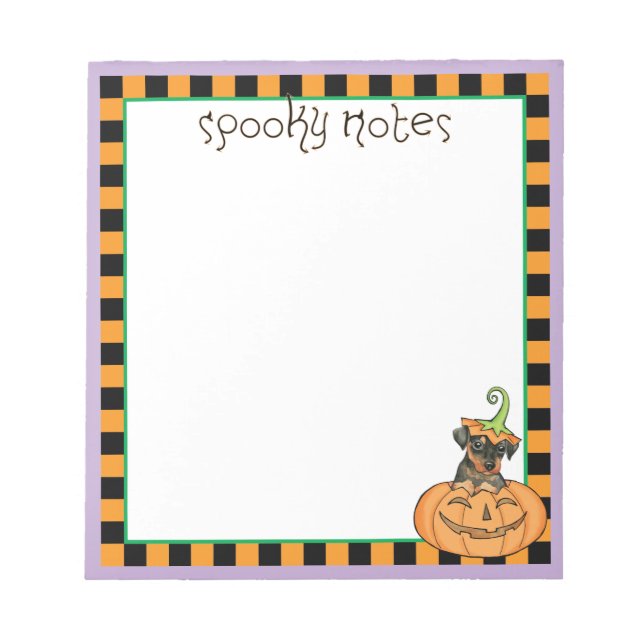 Halloween Min Pin Notepad (Front)