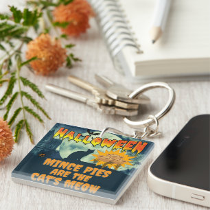 Halloween Mince Pies are the Cat's Meow Key Ring