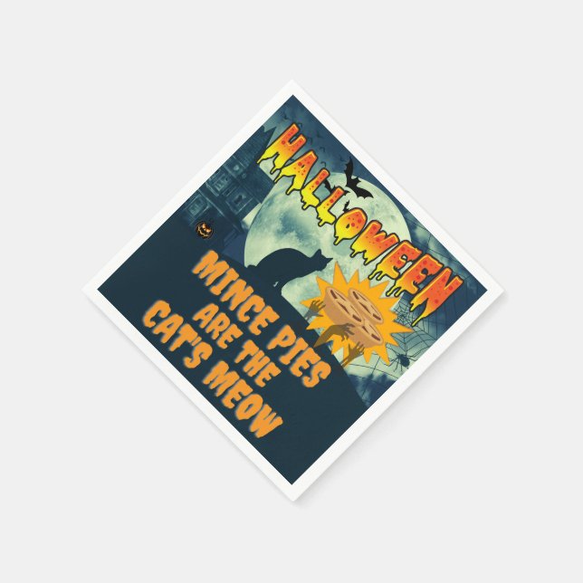 Halloween Mince Pies are the Cat's Meow Napkin (Corner)