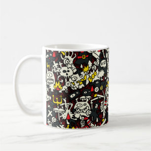 Halloween Mini Doodle Vintage Pattern Coffee Mug