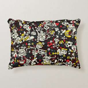 Halloween Mini Doodle Vintage Pattern Decorative Cushion
