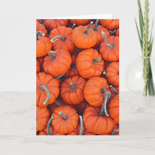 Halloween Mini Pumpkin Pattern Photo Card (Front)