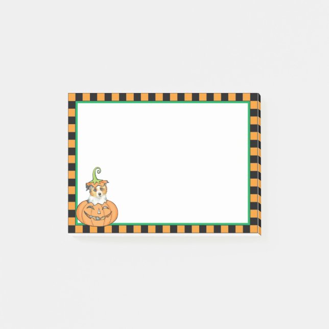 Halloween Miniature American Shepherd Post-it Notes (Front)