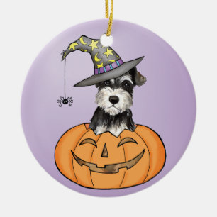 Halloween Miniature Schnauzer Ceramic Tree Decoration