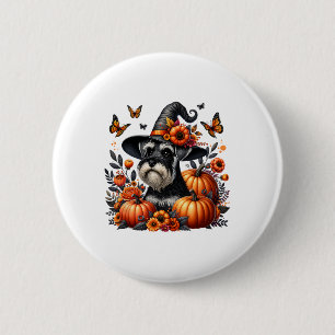 Halloween Miniature Schnauzer Dog Pumpkin Autumn F 6 Cm Round Badge