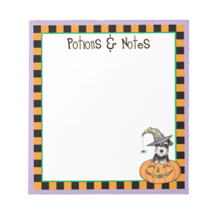 Halloween Miniature Schnauzer Notepad