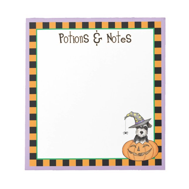 Halloween Miniature Schnauzer Notepad (Front)