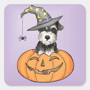 Halloween Miniature Schnauzer Square Sticker