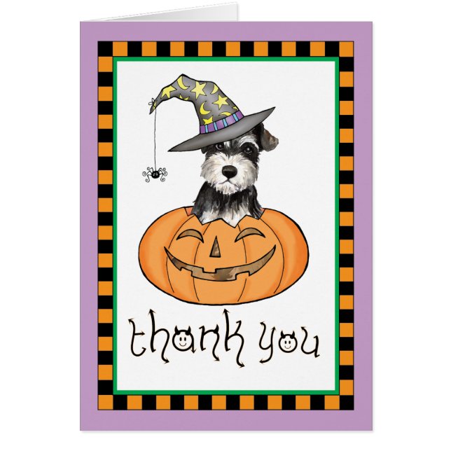 Halloween Miniature Schnauzer Thank You (Front)