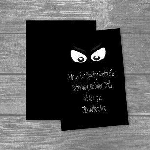 Halloween Minimalist Cute Whimsical Ghost Eyes Invitation
