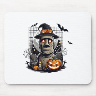 Halloween Moai Statue Ancient Culture Mouse Mat