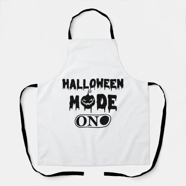 Halloween Mode On - Party Halloween Pumpkin Apron (Front)
