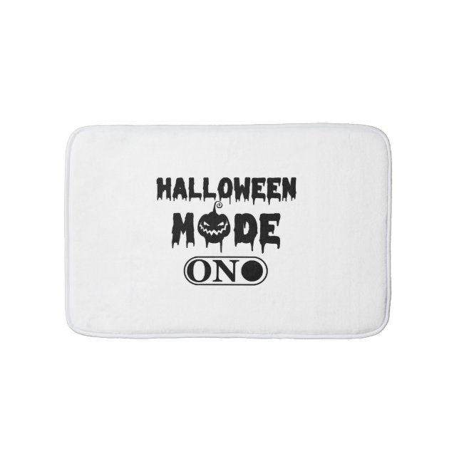 Halloween Mode On - Party Halloween Pumpkin Bath Mat (Front)