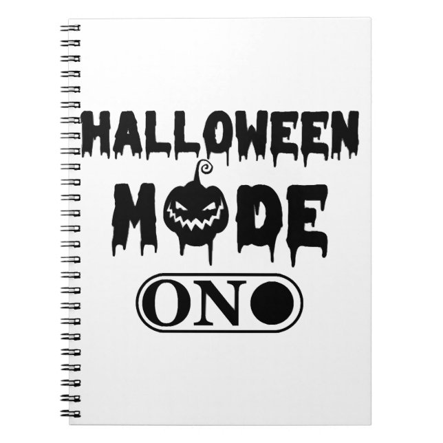 Halloween Mode On - Party Halloween Pumpkin Notebook (Front)
