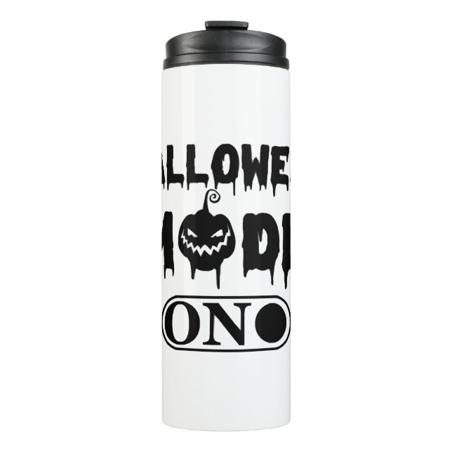 Halloween Mode On - Party Halloween Pumpkin Thermal Tumbler (Front)