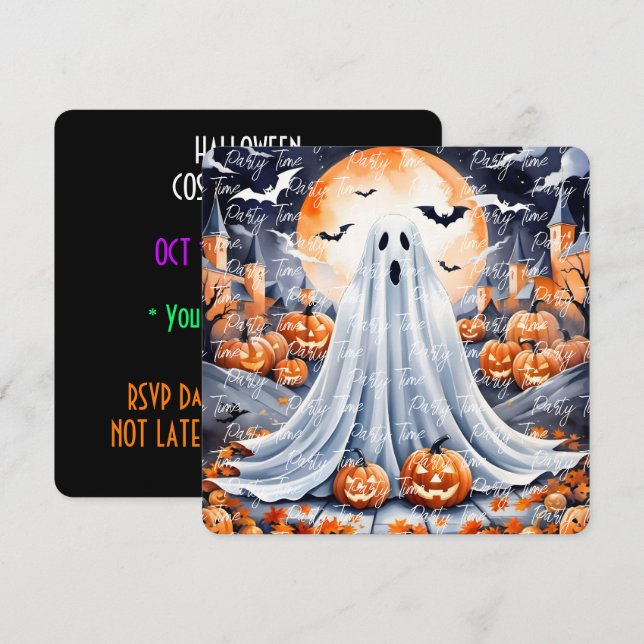 Halloween Modern Pumpkin Autumn Collection Invitation (Front/Back)