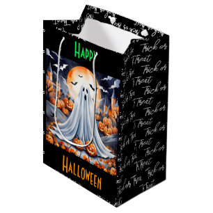 Halloween Modern Pumpkin Autumn Collection Medium Gift Bag