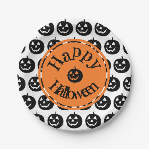 Halloween Modern Pumpkin Design Paper Plate