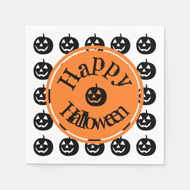 Halloween Modern Pumpkin Napkin (Front)