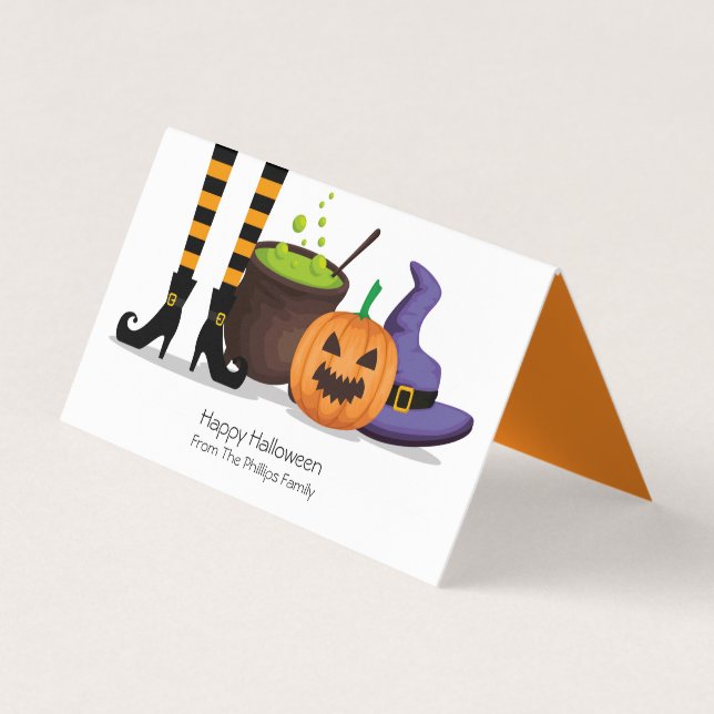 Halloween Modern Witch Treat Goodie Bag Tag (Front)
