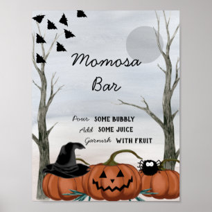 Halloween Momosa Bar Sign, Halloween Baby Shower Poster