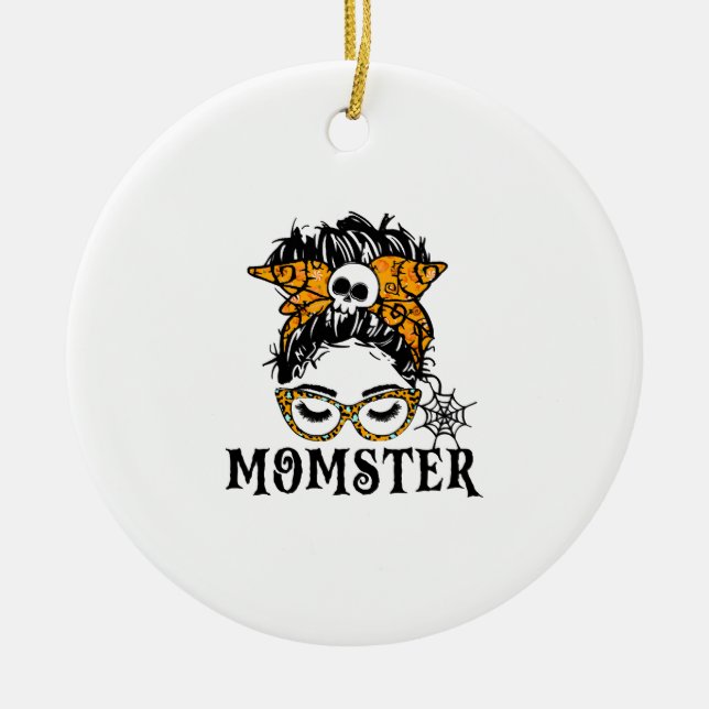 Halloween Momster  Ceramic Tree Decoration (Front)
