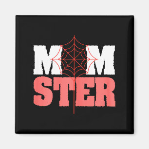 Halloween momster spider web design magnet