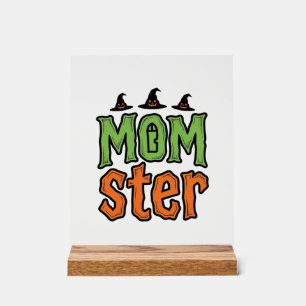 Halloween Momster Vintage Mum Shirt Design_1 Acrylic Sign