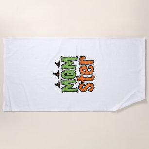 Halloween Momster Vintage Mum Shirt Design_1 Beach Towel