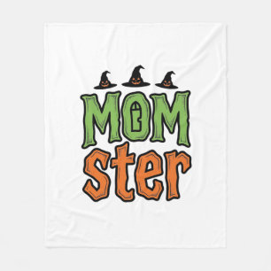 Halloween Momster Vintage Mum Shirt Design_1 Fleece Blanket