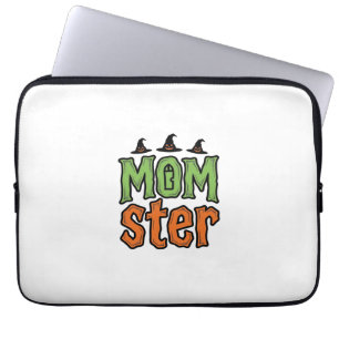 Halloween Momster Vintage Mum Shirt Design_1 Laptop Sleeve