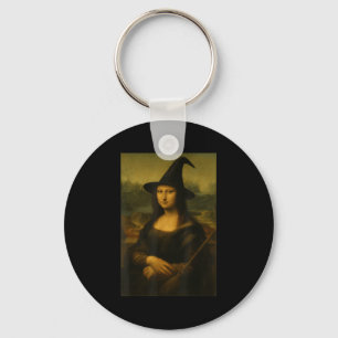 Halloween Mona Lisa Witch  Key Ring