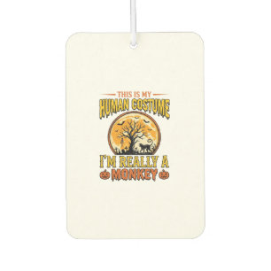 Halloween Monkey Costume Vintage Shirt Design_1 Car Air Freshener