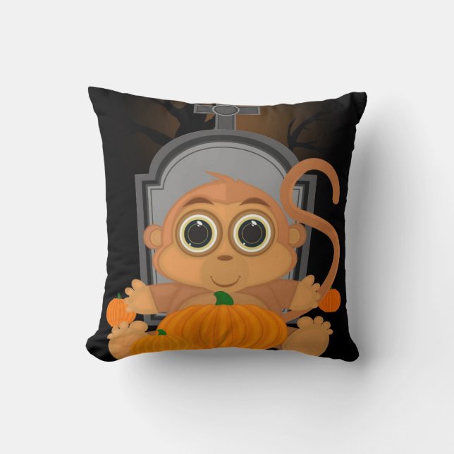 Halloween Monkey Cushion (Front)