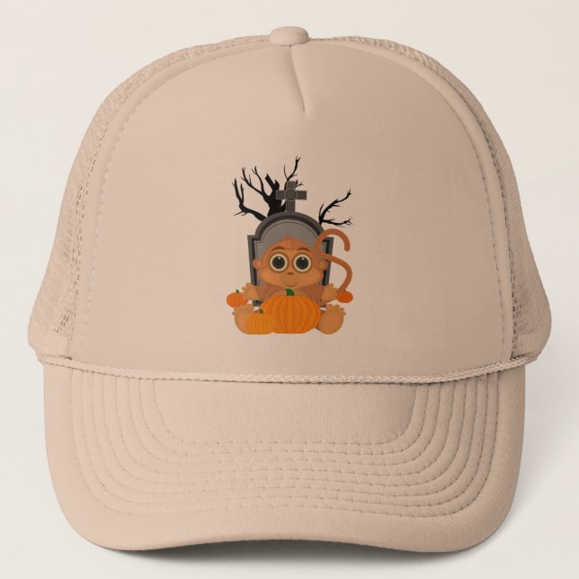 Halloween Monkey Trucker Hat (Front)