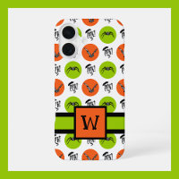 Halloween Monogram Pattern Bats, Spiders, & “Eek!”