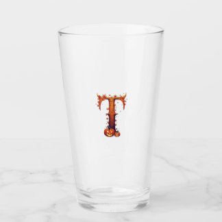 Halloween MonogramT Glass