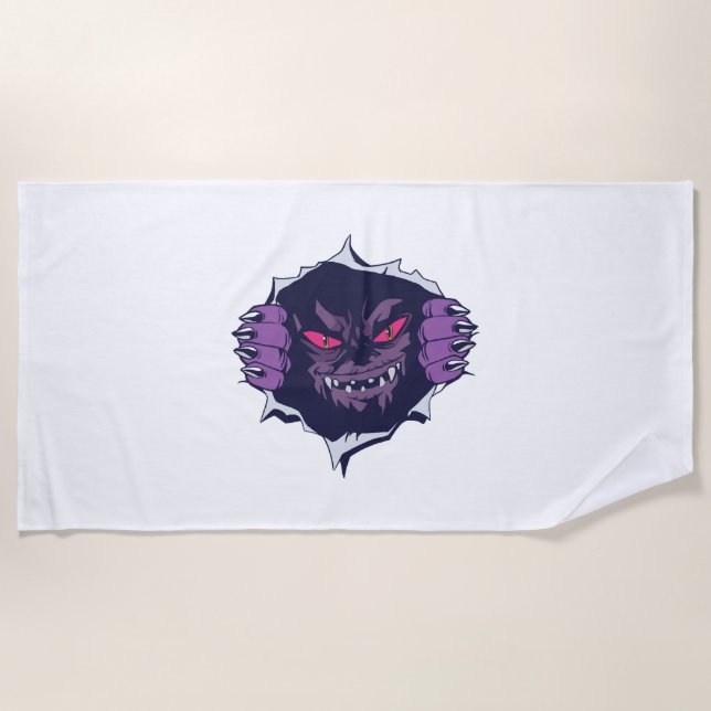 Halloween monster            beach towel (Front)