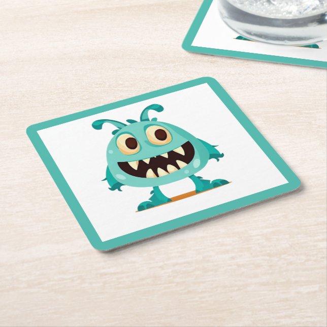 Halloween/Monster/cartoon  Square Paper Coaster (Angled)