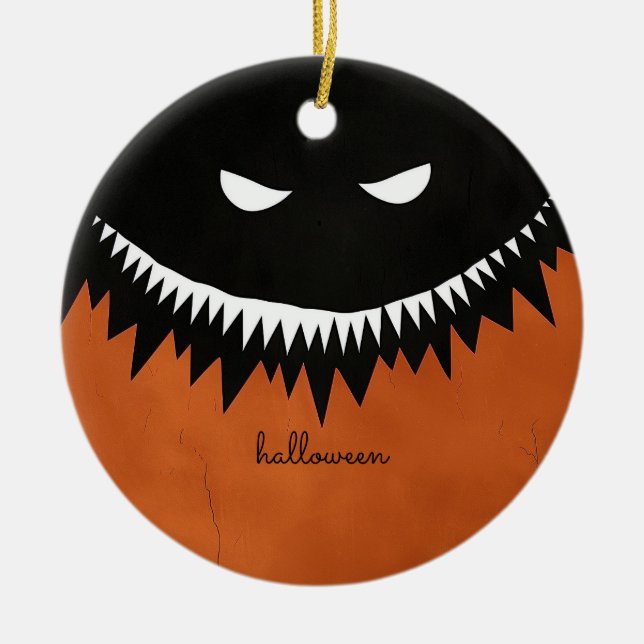 Halloween Monster Ceramic Tree Decoration (Front)