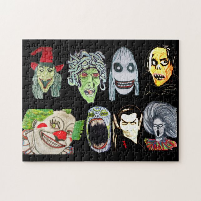 HALLOWEEN MONSTER COLLAGE JIGSAW PUZZLE (Horizontal)