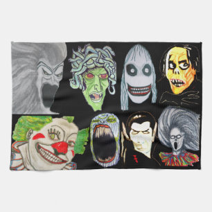 HALLOWEEN MONSTER COLLAGE TOWEL