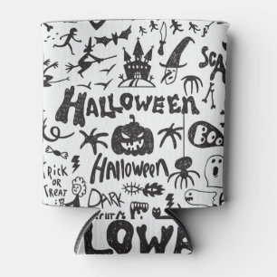 Halloween Monster Doodles Fun Can Cooler
