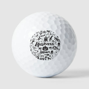 Halloween Monster Doodles Fun Golf Balls