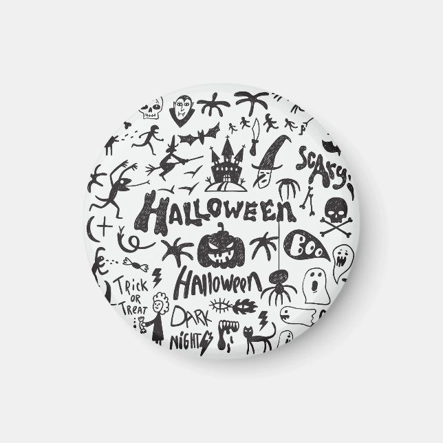 Halloween Monster Doodles Fun Magnet (Front)