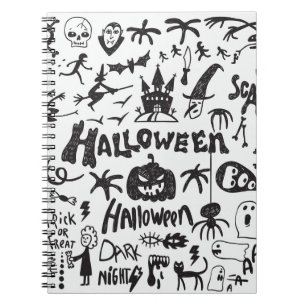 Halloween Monster Doodles Fun Notebook