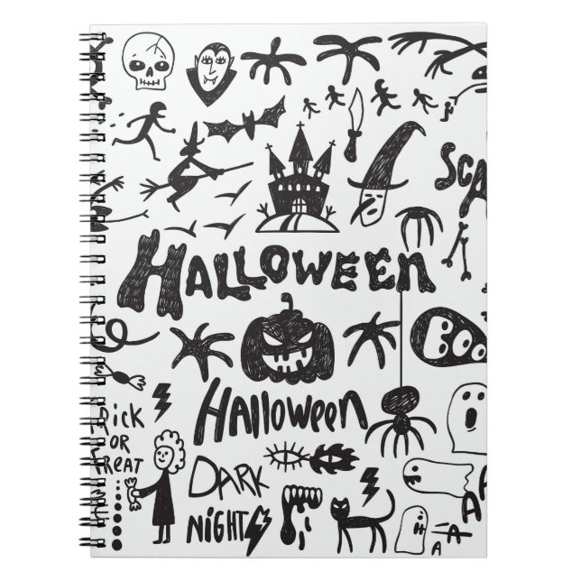 Halloween Monster Doodles Fun Notebook (Front)